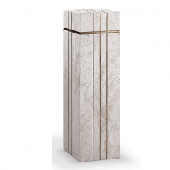 Cube marble base with stainless steel trim decor