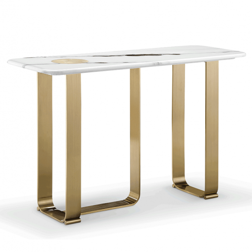 Luxury panda white marble entry table simply style