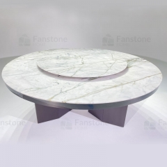 Modern design green marble kitchen dinning table customized size