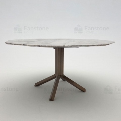 Modern polygon marble dinning table with simple base
