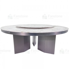 Modern design green marble kitchen dinning table customized size