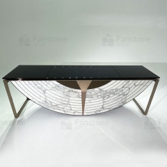 Modern Arch decor black marble console table 180/220cm