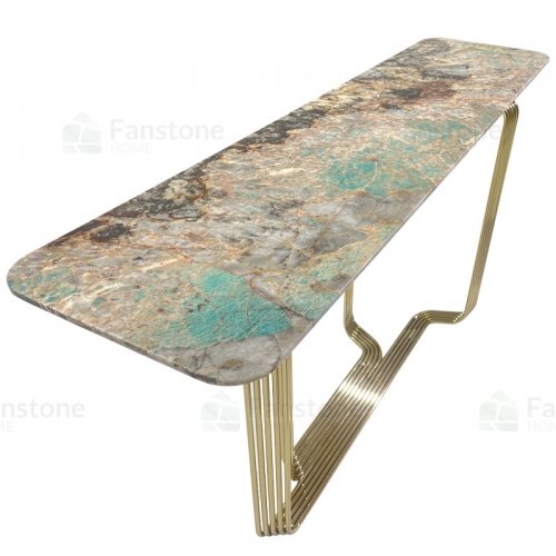 Luxury amazon green marble console entry table