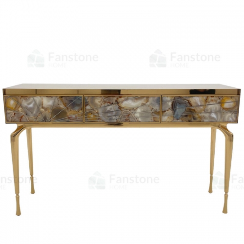 Modern Luxury Onyx entryway console table with storage