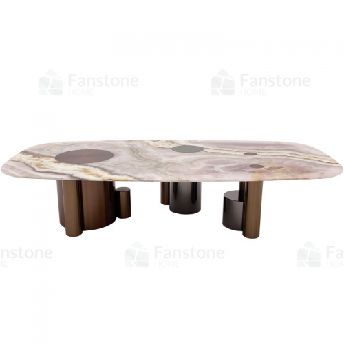 Modern pink crystal oval coffee table 160cm