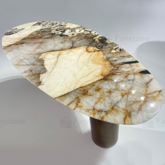Glossy patagon granite dinning table custom size