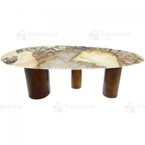 Glossy patagon granite dinning table custom size