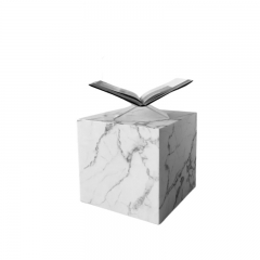 Cube End Table White Bianco Statuario Marble Plinth Block Coffee Table