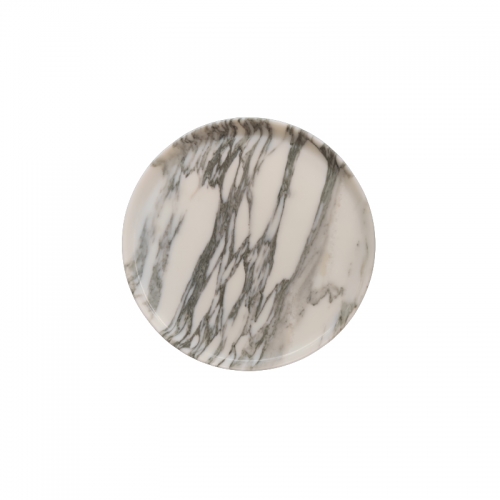 Unique Arabescato Circle Round Marble Tray Decor