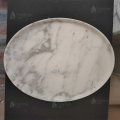 Unique Arabescato Circle Round Marble Tray Decor