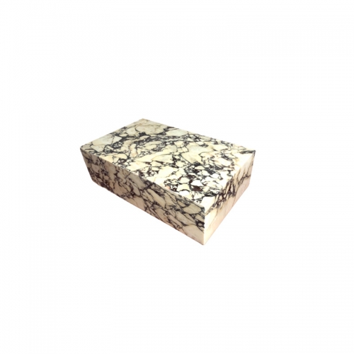 100cm Low Calacatta Viola Marble Plinth Coffee Table Block