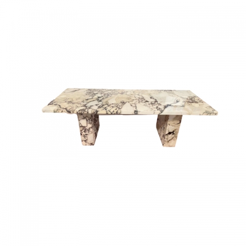 240cm Rectangular Calacatta Viola Violet Marble Dining Table with Square Base