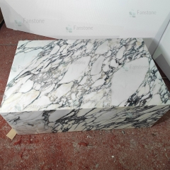 Natural Marble Home Decor Low Calacatta Viola Marble Plinth Coffee Table