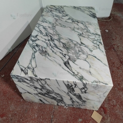 Natural Marble Home Decor Low Calacatta Viola Marble Plinth Coffee Table