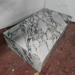 Natural Marble Home Decor Low Calacatta Viola Marble Plinth Coffee Table