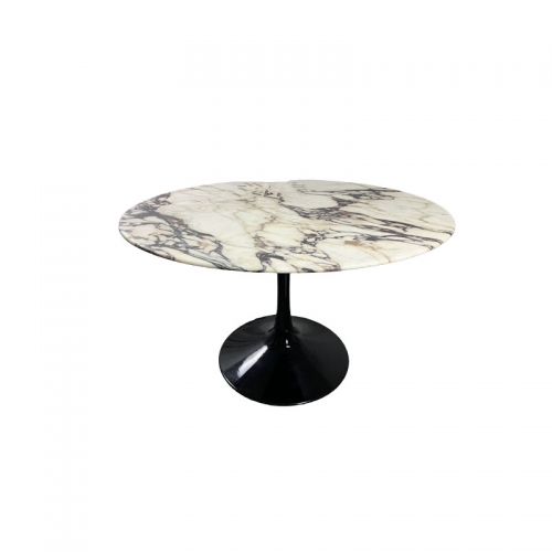 Italy Calcutta Calacatta Viola Marble Small Round Tulip Dining Table