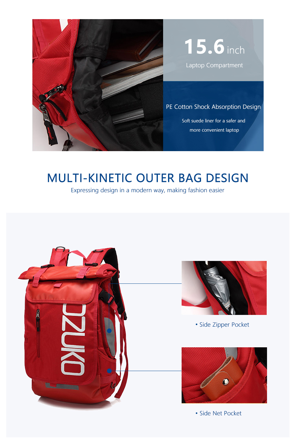 Ozuko 8020 Backpack School Bags For Teenagers Boy Sublimation Neoprene ...