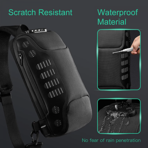 Anti-Theft Crossbody Sling Bag With USB Charging Port Waterproof  Scratch-proof Shoulder Backpack Lightweight Chest Bag Give Gifts To Men On