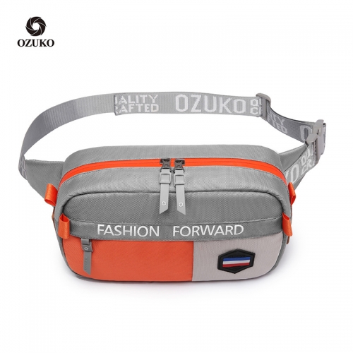 Ozuko 9254 Running Custom Logo Hiking Sport Women Sling Bags Crossbody Fashion Waterproof Waist Bag