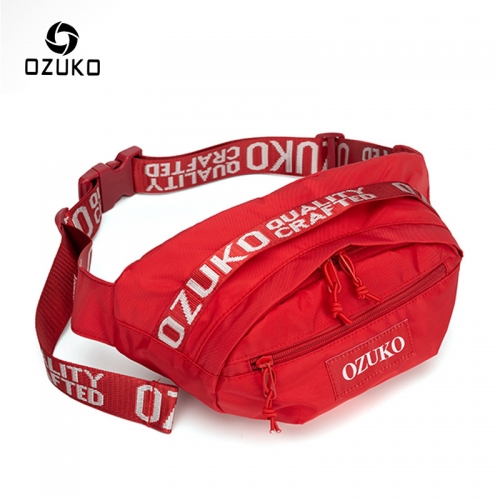 Ozuko 9102 New Custom Made Single Belt Bags Water Resistant Logo Tactical Pouch Chest Waist Pouch Bag For Running