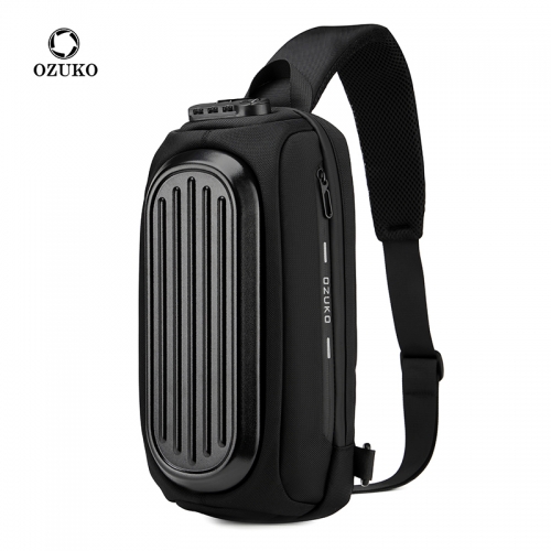 Ozuko 9562 New Stylish Crossbody Commuting Bag For Men Anti-Theft Waterproof Multifunctional Original Design Shoulder Chest Bag