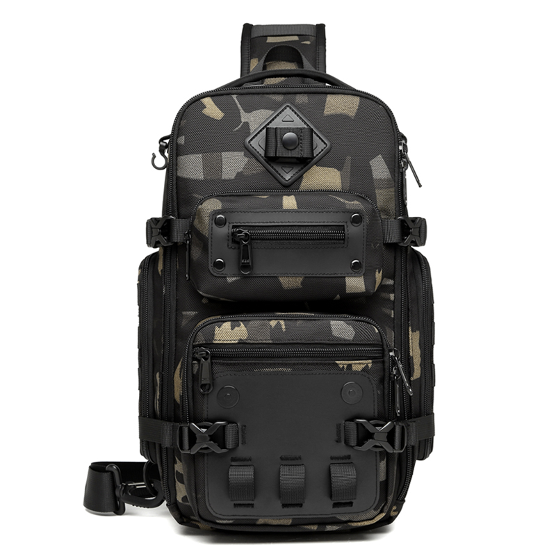 Ozuko 9585 Tactical Style EDC Sling Bag with Tripod Holder