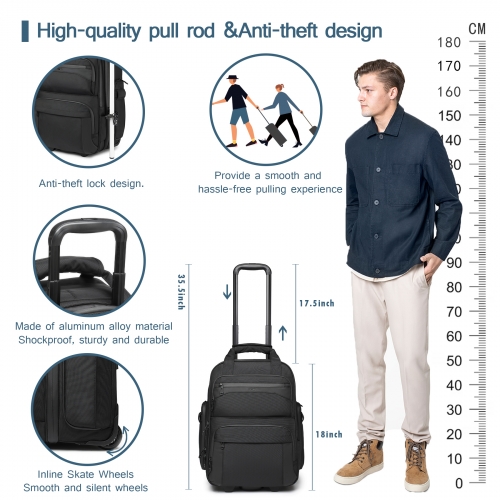 OZUKO 9699 18 INCH Underseat Carry On Bag with Wheels