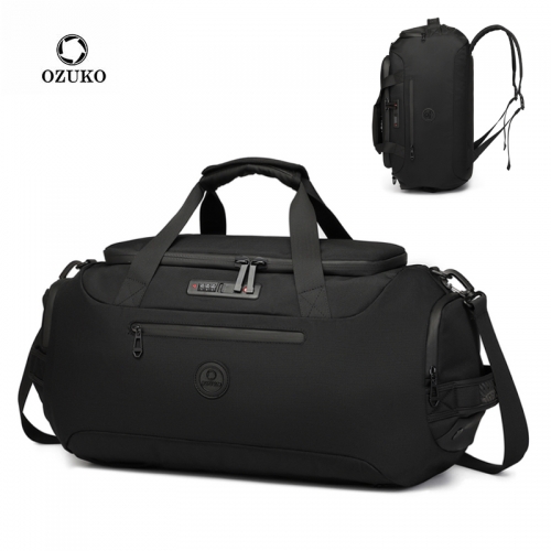 OZUKO 9651 Weekender Travel Duffle Bag for Men Waterproof Multi-functional Bag with Shoe Compartment Anti-theif Overnight Bag