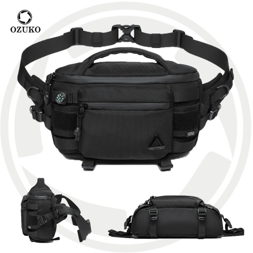 OZUKO 9778 Waterproof Sling Bag Crossbody Waist Bag High Quality Multi-functional Fanny Pack Waterproof Men Chest Bag For Men