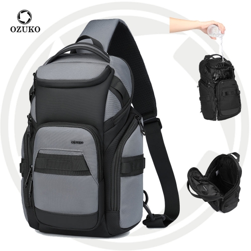 9809 Men Chest Sling Bag For Men Outdoor Polyester Hiking Running Unisex Bumbag Waterproof Crossbody