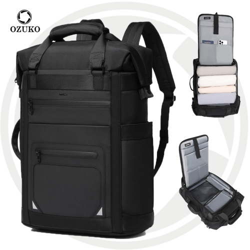 OZUKO 9660 Unisex Casual Sport Laptop Backpack Waterproof Folding Design Durable Polyester Quality Backpack Lining Zipper Letter