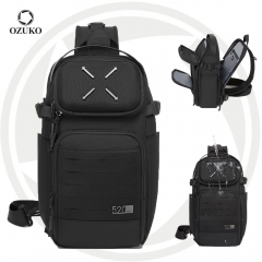 OZUKO 9890 Punk Style Large Capacity Chest Pack Shoulder Sling Bag for Men 2025 Designer Lightweight Waterproof Crossbody Bag
