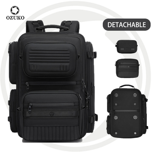OZUKO 9672 Large Capacity Waterproof 3 in 1 Backpack Set Designer Detachable Business Backpack for Men Travel Laptop Bag