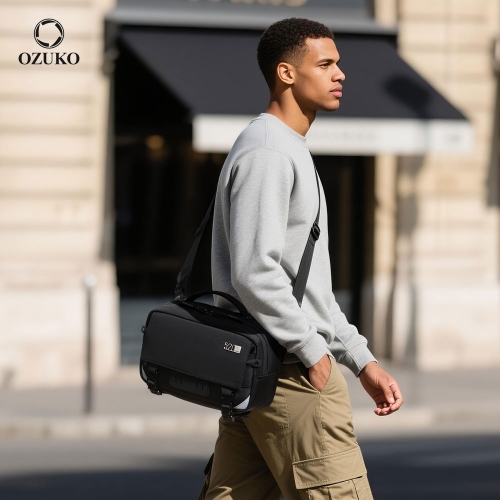 OZUKO 9897 Unisex Durable Sling Bag, Large Capacity Hands-Free Waist Pack for Travel & Everyday Use