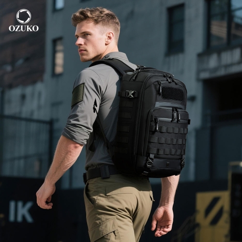OZUKO 9902 25L Tactical Backpack Waterproof Anti-Theft Lightweight Molle System Outdoor Velcro Patch Durable Zippers Backpack