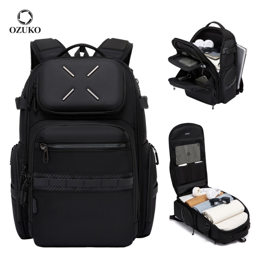 OZUKO 9918 Business Laptop Backpack Slim Travel Daypack with Polyester Fabric Large Organizer Bag for Work College Weekend Trips