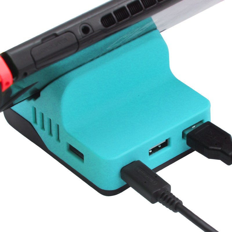 Charging dock With 4 usb HUB for N-Switch /LITE（turquoise）