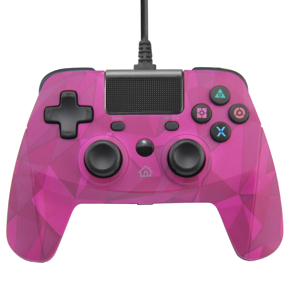 PS4/PS3/PC Wired Controller with sensor function（camouflage pink）