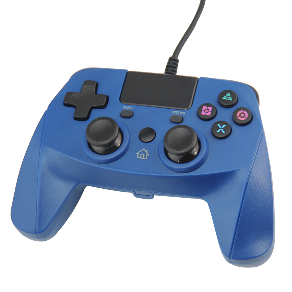 PS4/PS3/PC Wired Controller with Sensor Function（Blue）