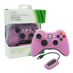 XBOX 360/PC 2.4G wireless controller neutral Packing（Pink）