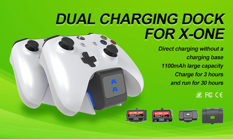 Dual Charging Dock With 2 Replaceable Battery Packs For X-one/s/Elite/SS/SX