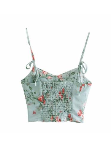 Summer Printed Backless Womens Cami Tops