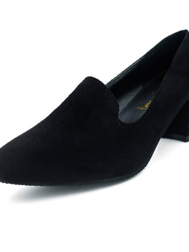 Women'S Heels Chunky Heel Pointed Toe Bowknot Fabric Comfort Walking Shoes Summer / Black / 2-3