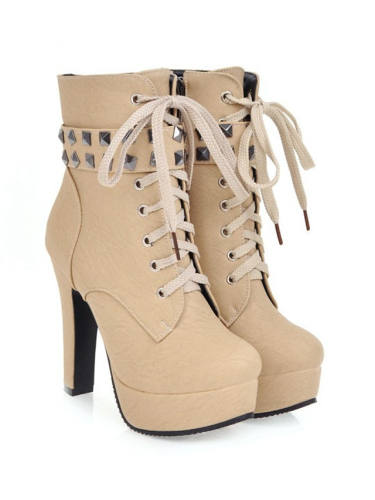 Women'S Boots Chunky Heel Round Toe Booties Ankle Boots Casual Basic Daily Walking Shoes Pu Solid Colored Light Brown Black Yellow / Booties / Ankle Boots / Booties / Ankle Boots