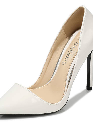 Women'S Heels Stiletto Heel Pointed Toe Minimalism Party & Evening Walking Shoes Faux Leather Solid Colored White Yellow