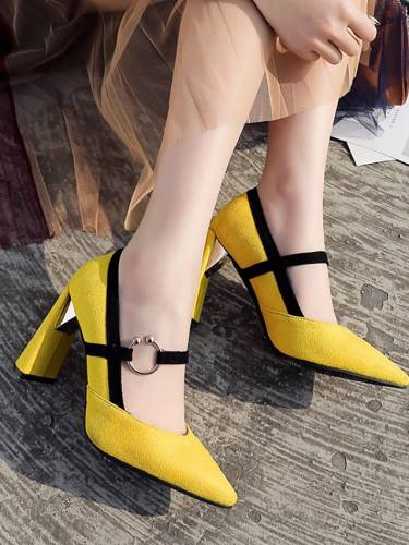 Women'S Wedding Shoes Chunky Heel Pointed Toe Wedding Pumps Wedding Daily Pu Synthetics