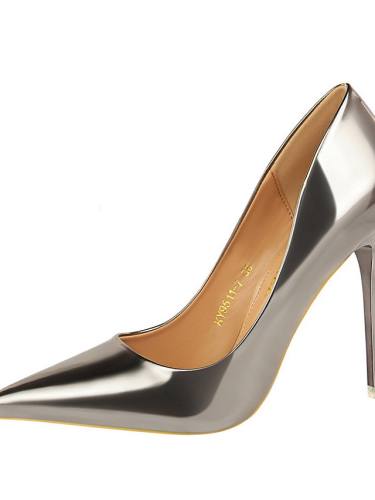 Women'S Heels Stiletto Heel Pointed Toe Sexy Party & Evening Walking Shoes Pu Solid Colored Black Champagne Gold
