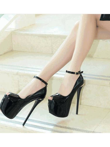 Women'S Heels Stiletto Heel Peep Toe Sexy Daily Walking Shoes Pu Buckle Solid Colored