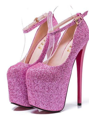 Women'S Heels Stiletto Heel Round Toe Sexy Party & Evening Walking Shoes Faux Leather Solid Colored Blue Pink