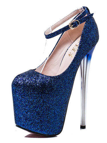 Women'S Heels Stiletto Heel Round Toe Sexy Party & Evening Walking Shoes Faux Leather Solid Colored Blue Pink